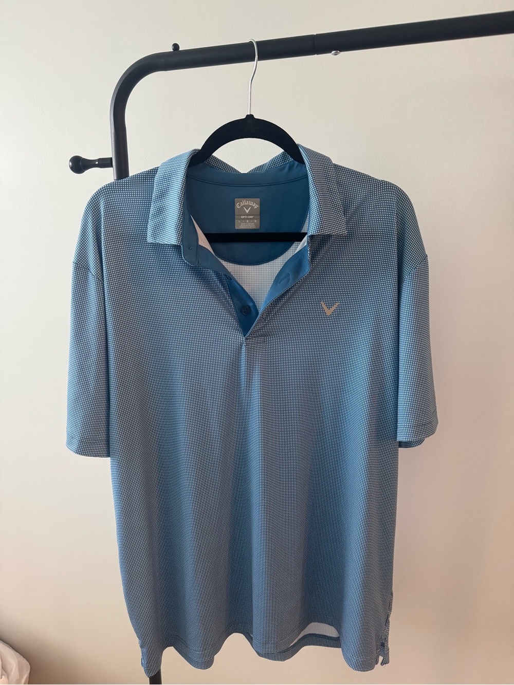 Callaway Light Blue Micro-Pattern Golf Polo